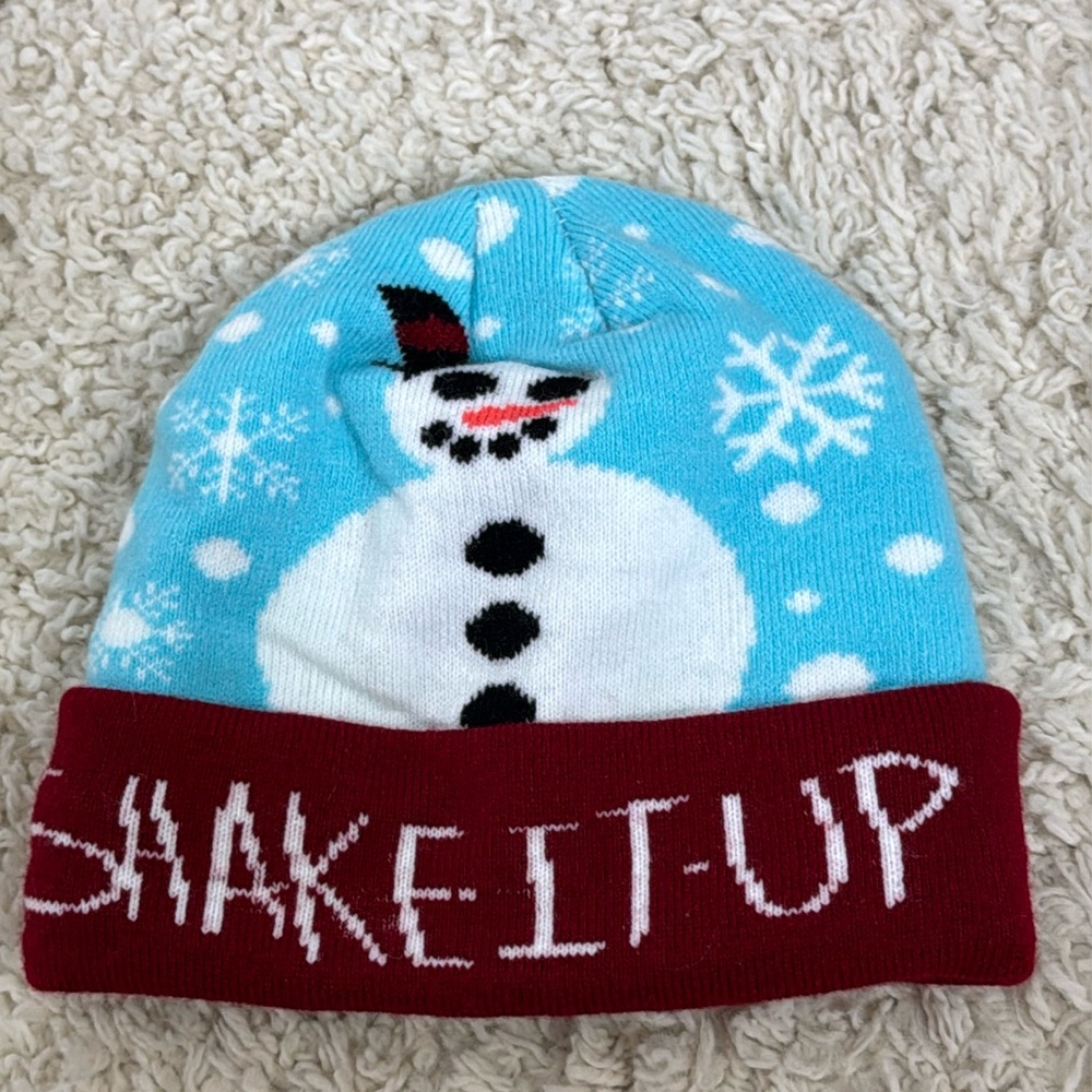 OSFM Christmas Beanie One Size Kids Knit Unisex Snowman